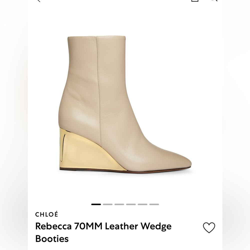 Chloe Rebecca beige wedge ankle boots‎ 39/8.5-9
